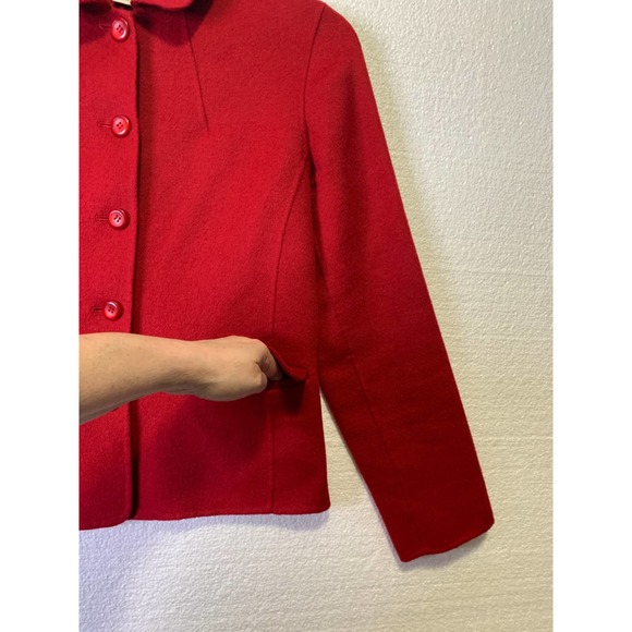 Pendleton Merino Wool Blazer Jacket Button Front Collared Long Sleeve Red Small - Picture 4 of 9